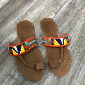 Swahili Coast Hand-beaded Leather Artisan Sandals